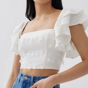 love bonito XS white Winnie Padded Textured Bustier Crop Top (new with tags)